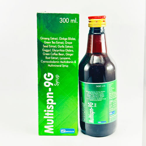 Multispn--9g Image( Ginseng Extrac mg 42.5 mg + Ginkgo Biloba 20 mg + Green Tea Extract 10 mg + Grape Seed Extract 10 mg + Garlic Extract 2 mg + Guggul 5g + Glycyrrhiza Glabra 5 mg + Green Coffee Bean 10 mg + Ginger Root Extract 10 mg SYRUP)