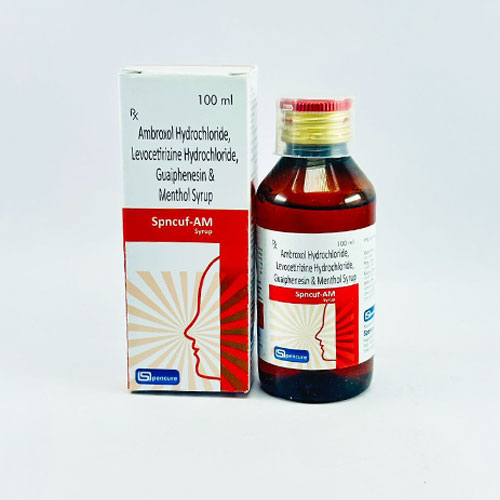 Levocetirizine 2.5 mg + Ambroxol 15mg + Guaiphenesin 50 mg + Menthol 1 mg SYRUP ( SPNCUF--AM) Image