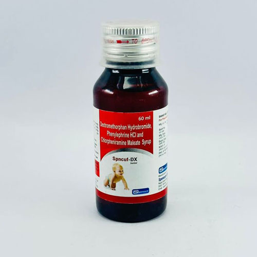 Spncuf-DX Junior ( Dextromethorphan 10 mg + CPM+2 mg + Phenylephrine 5 mg SYRUP) Product image